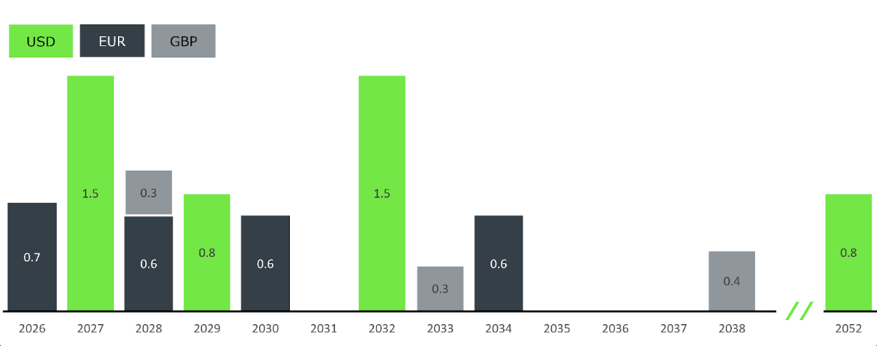 Debt maturity profile table 