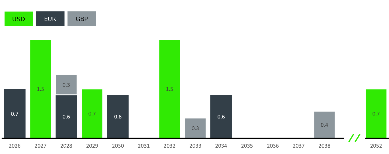 Debt maturity profile table 