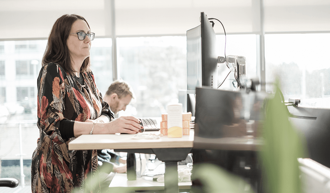 Woman working at computer in an office