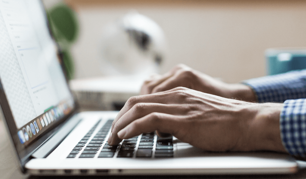 Man working on laptop